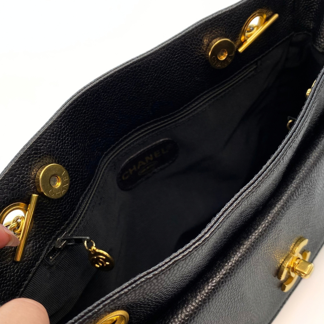 Natsuki, 4 Series Tote Black Caviar with seal and card