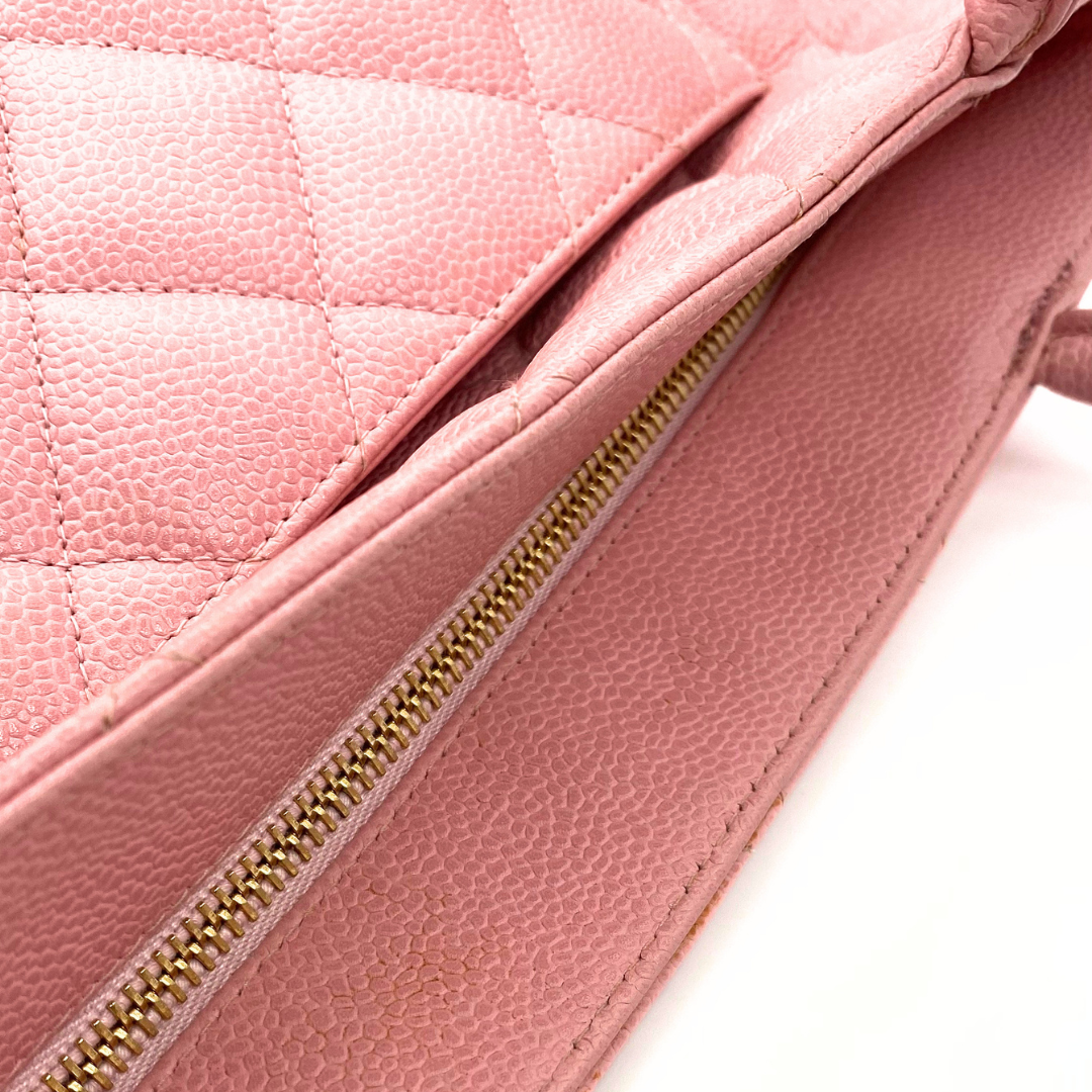 Dami, 8 Series Medallion Tote Reissue Pink Caviar with seal and card