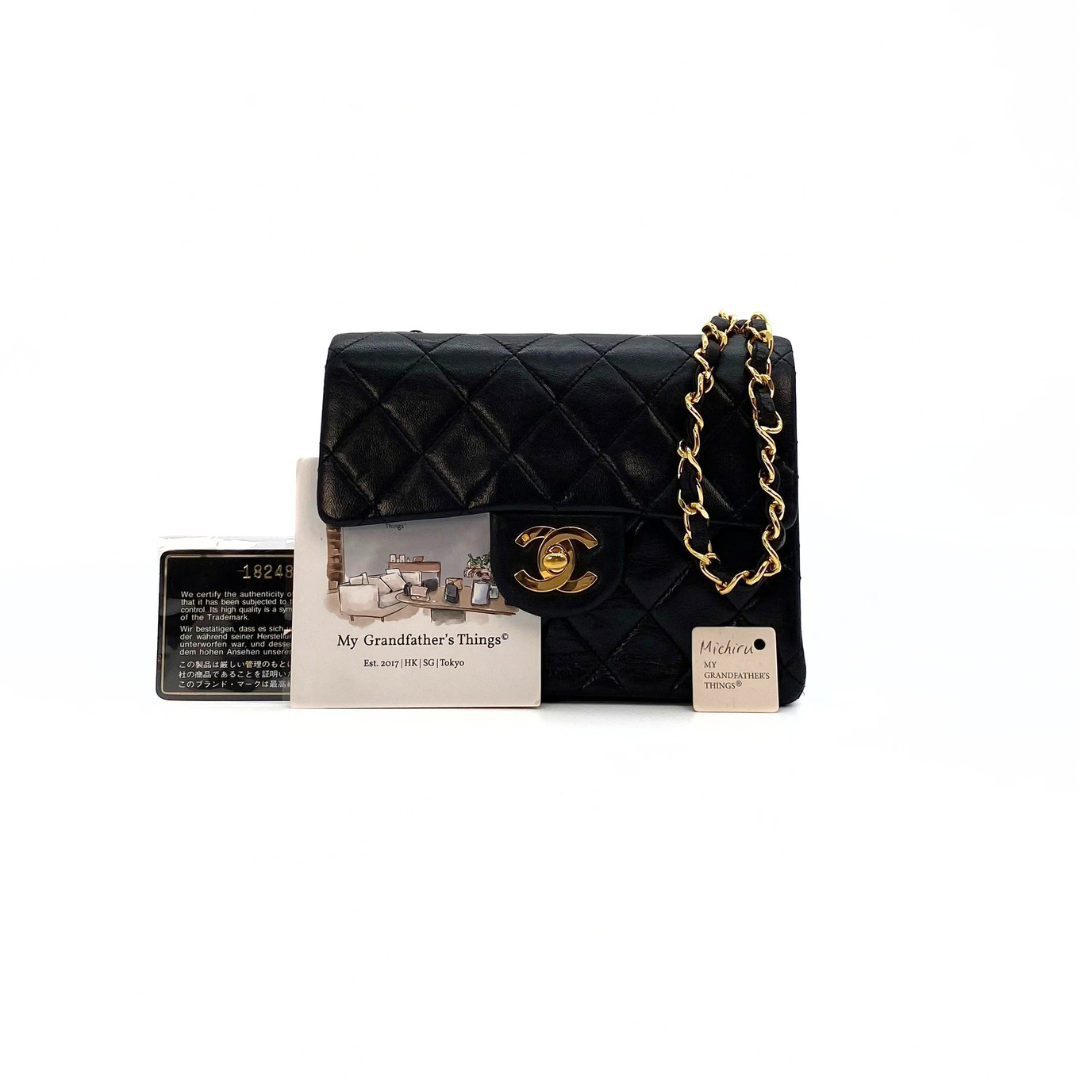 Michiru, 1 Series Square 17cm Black Lambskin with seal and card