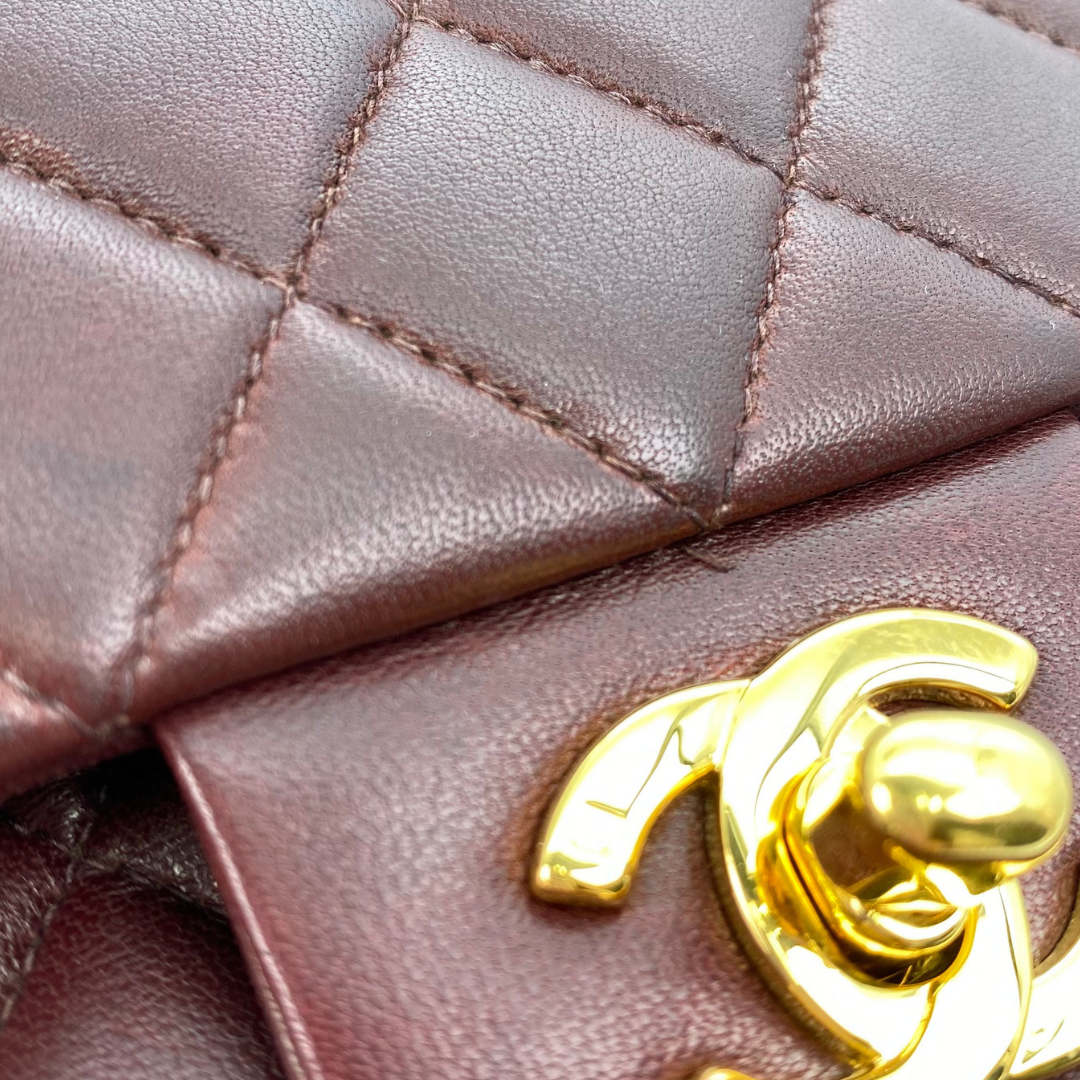 Rune, 5 Series Medium Classic Flap Bordeaux Lambskin with seal only