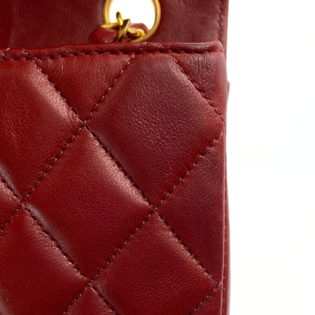 Evren, 1 Series Matelasse Bordeaux Lamb Gold Hardware with seal and card