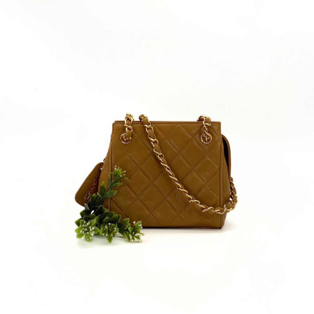 Kotone, 3 Series Matelasse Brown Lambskin with seal and card