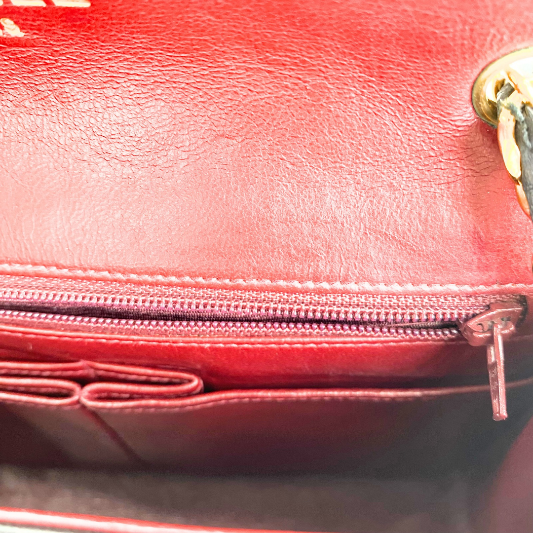 Marieta, 2 series vintage authentic Chanel black lambskin mini with seal only