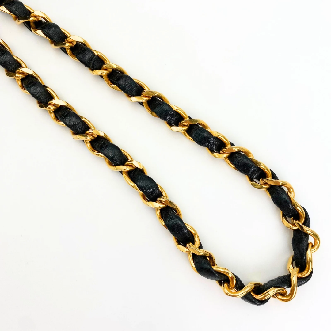 Marieta, 2 series vintage authentic Chanel black lambskin mini with seal only