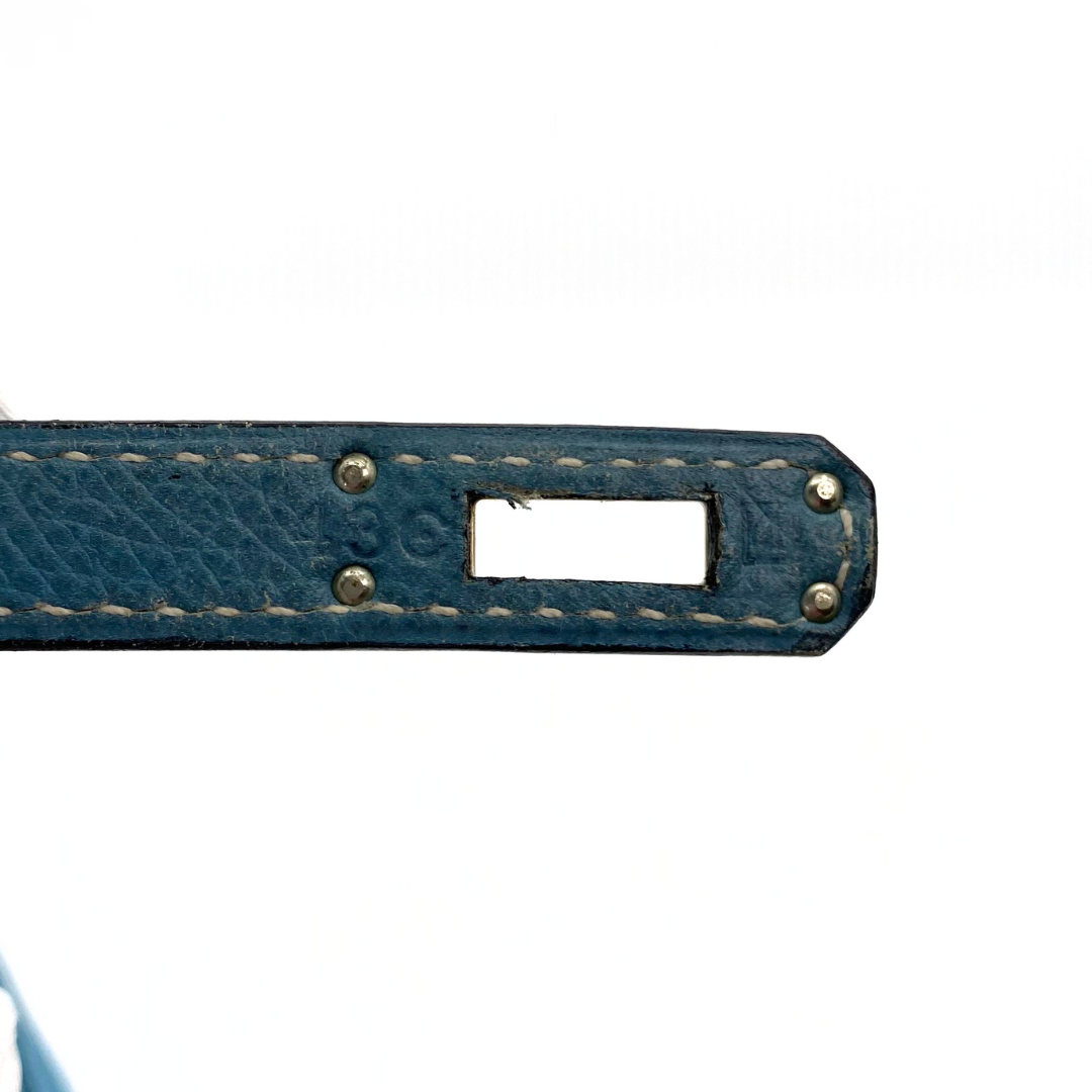 Romilly, 2006 Birkin 25 Blue Jean Veau Epsom Palladium Hardware with stamp □J