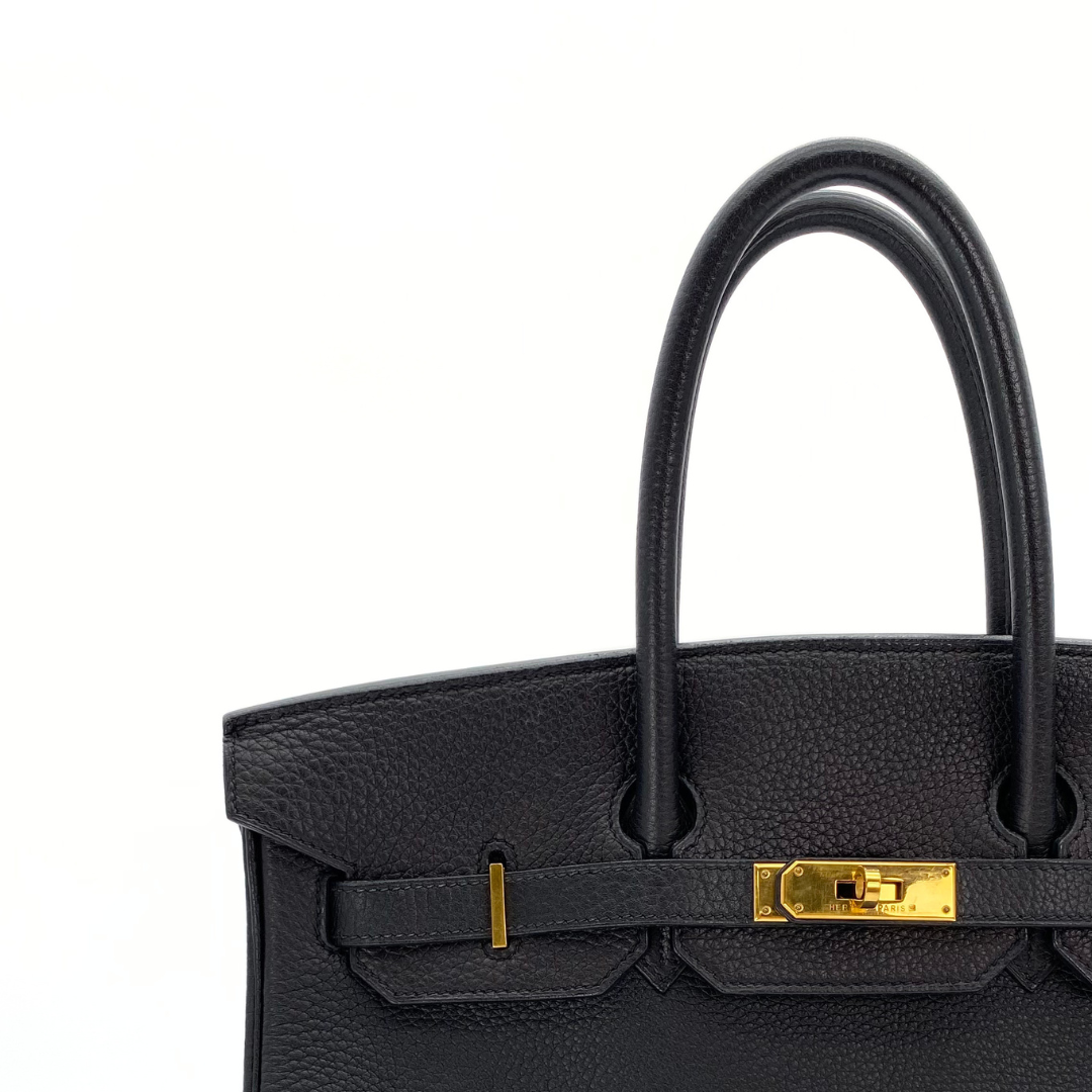 Tavian, 2000 Birkin 35 Black Togo with stamp □D