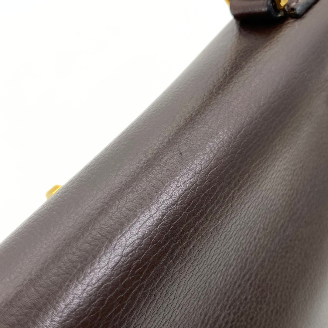 Renji, 2001 Kelly 28 Retourne Chocolate Veau Gulliver Gold Hardware with stamp □E