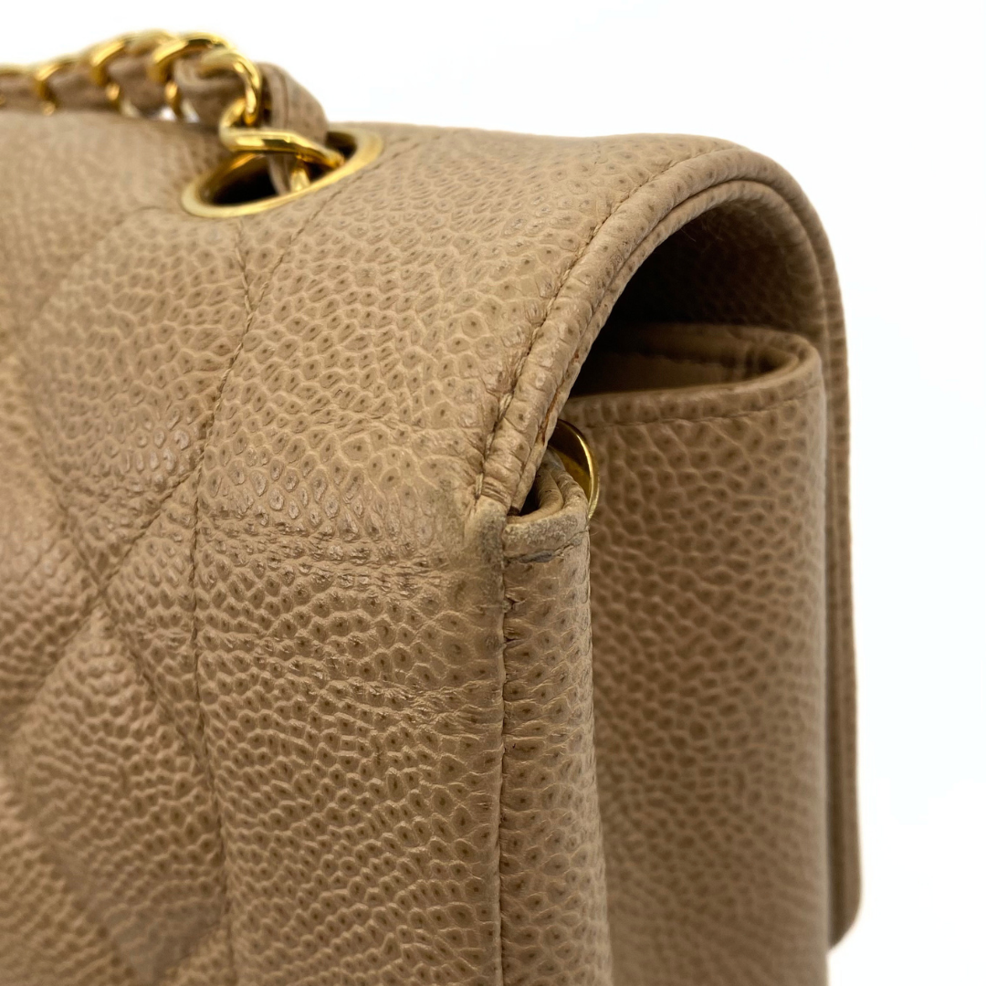 Gautier, 3 Series Medium Diana Beige Caviar with seal and card