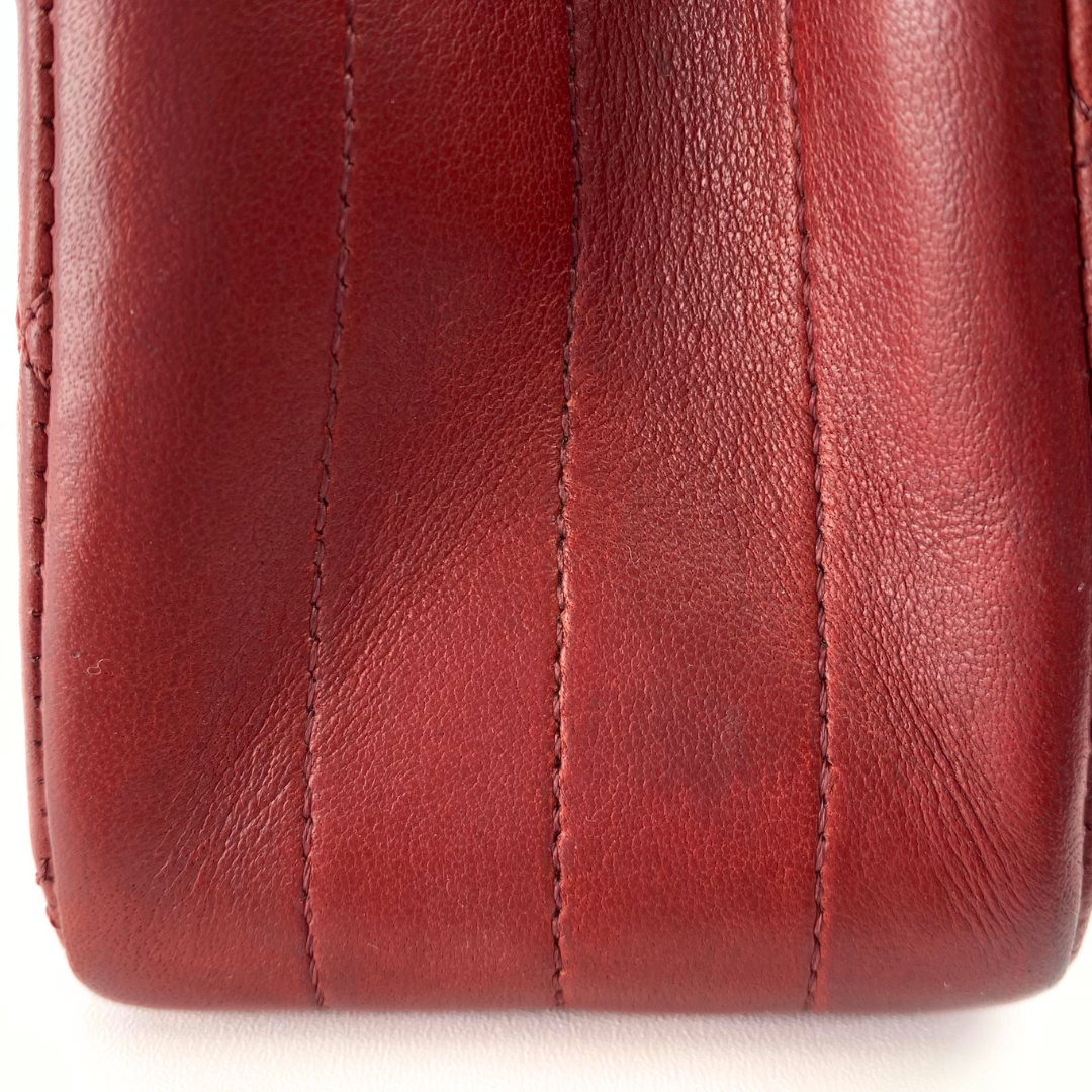 Evren, 1 Series Matelasse Bordeaux Lamb Gold Hardware with seal and card