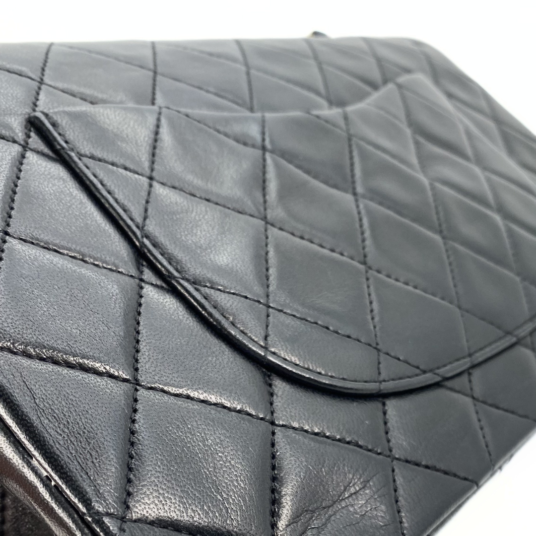 Bodhi, 0 Series Medium Classic Flap Black Lambskin with seal and card