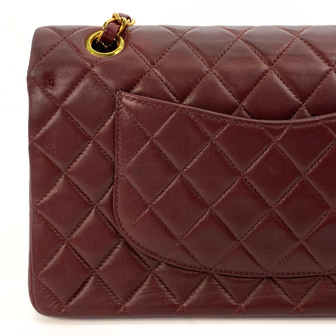 Rune, 5 Series Medium Classic Flap Bordeaux Lambskin with seal only