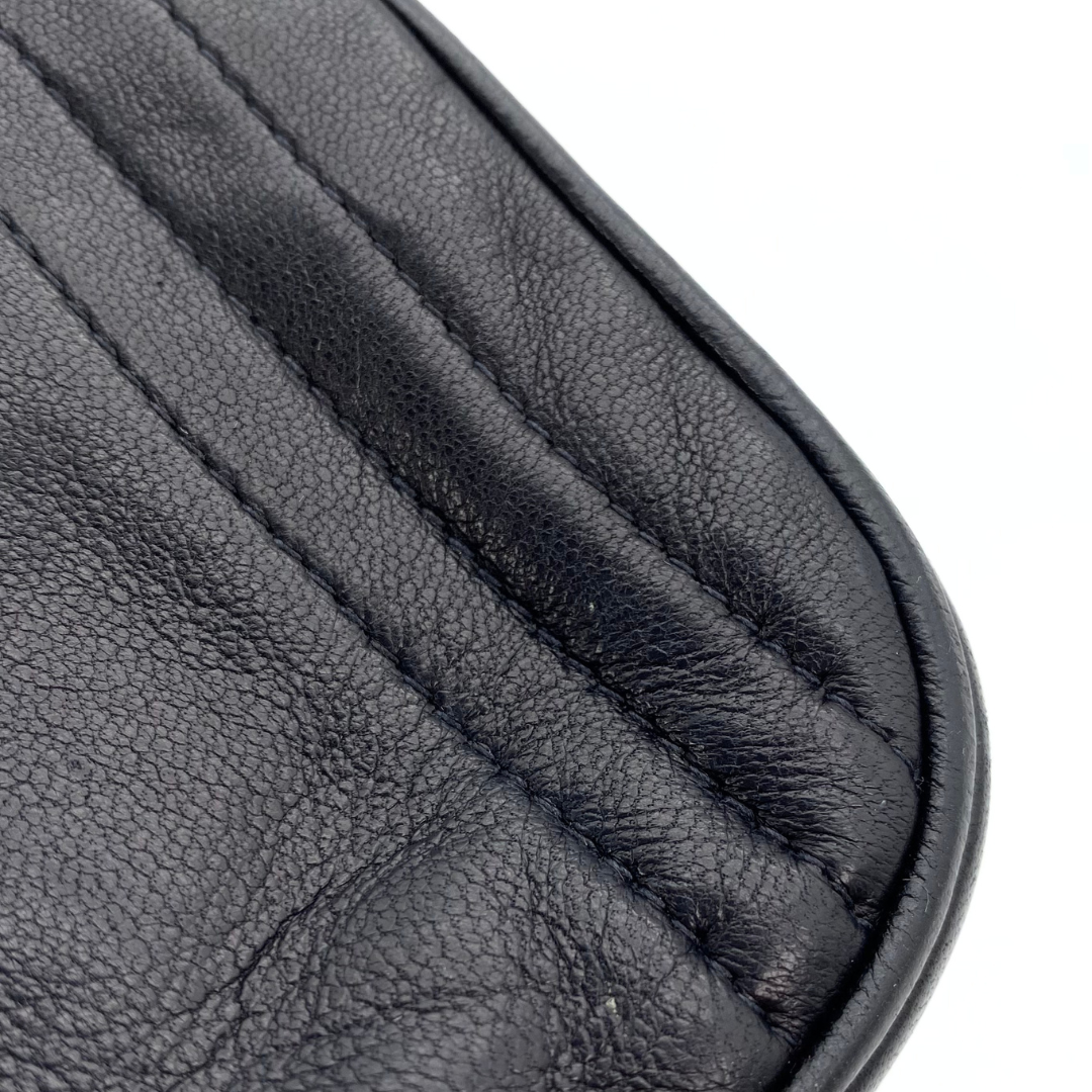 Rodion, 0 Series Black Lambskin Wallet On Chain with seal and card