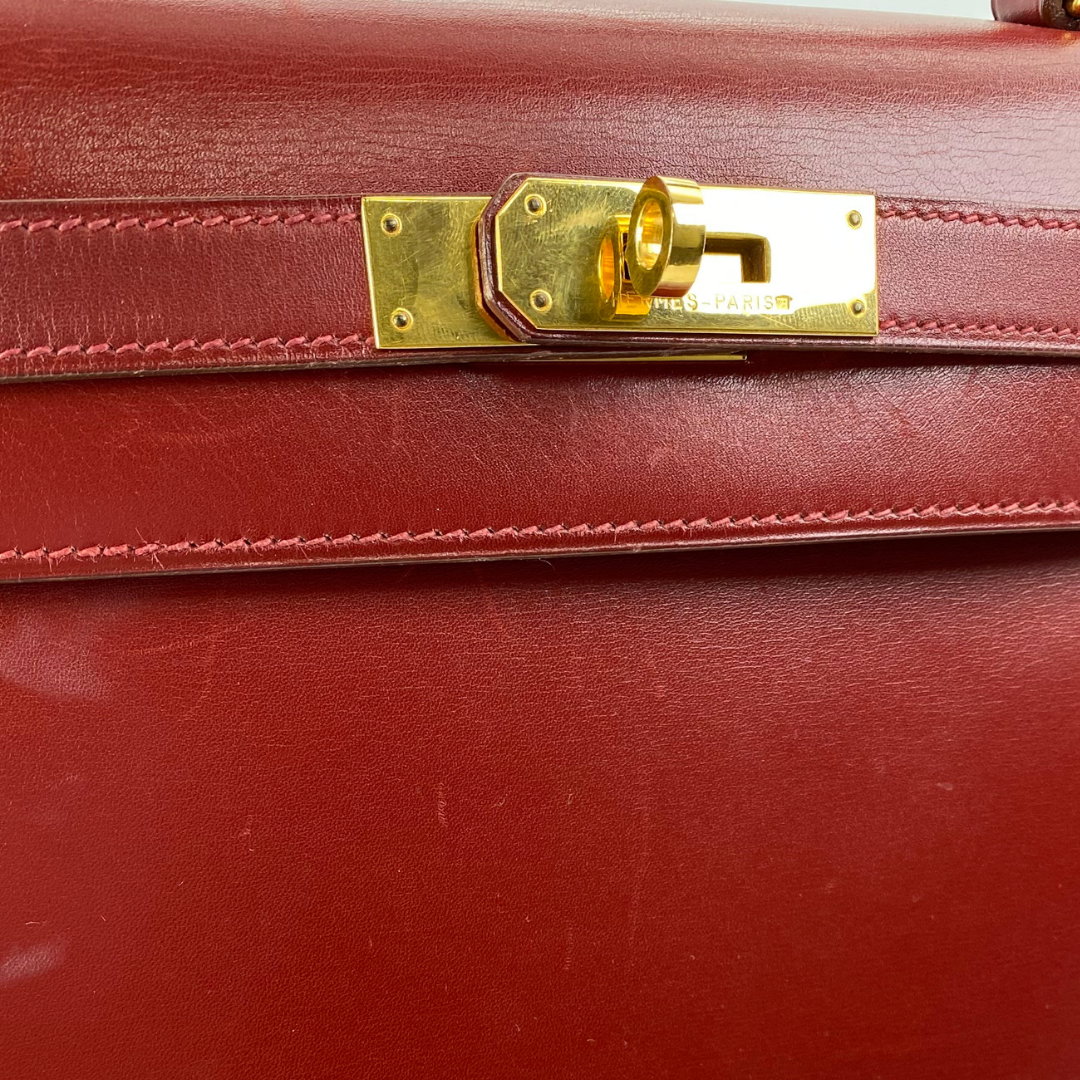 Renzo, 1992 Kelly 28 Sellier Rouge H Boxcalf with stamp 〇V