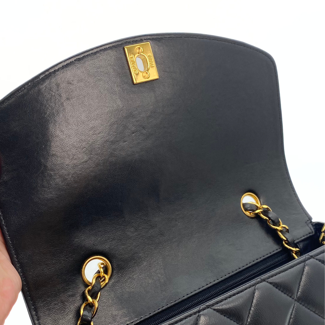 Kalina, 4 Series Small Diana Black Lambskin with seal and card