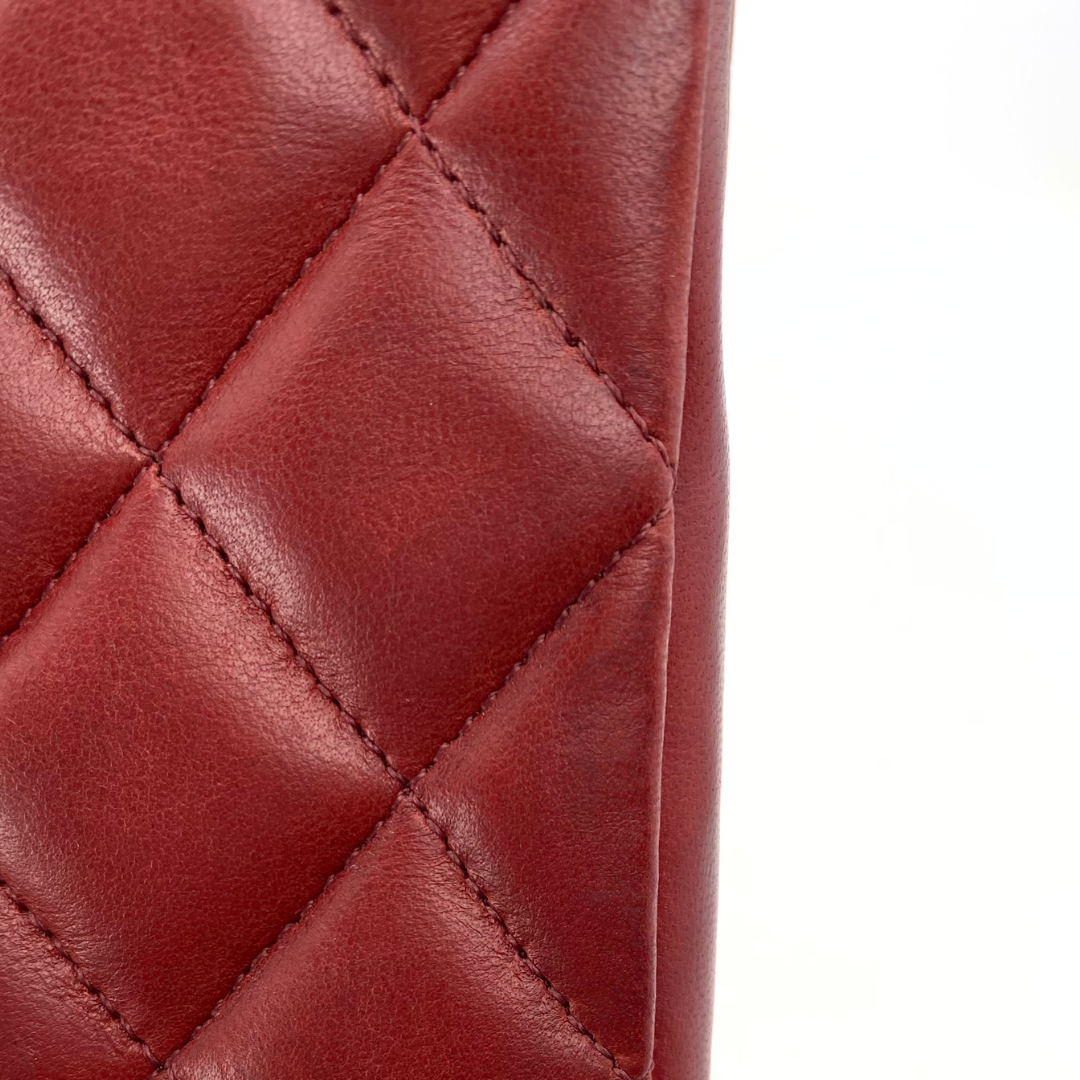 Evren, 1 Series Matelasse Bordeaux Lamb Gold Hardware with seal and card