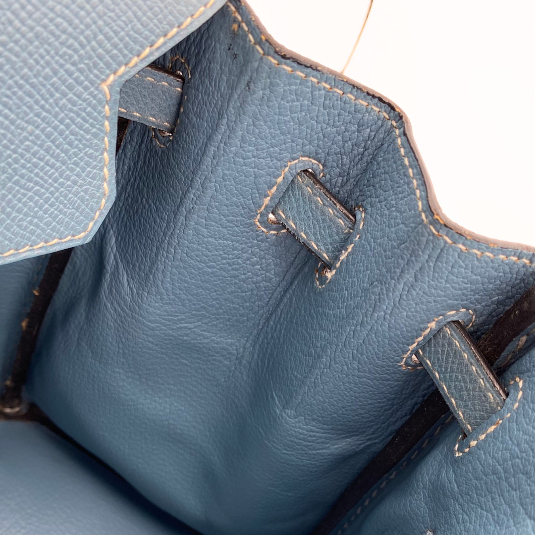 Romilly, 2006 Birkin 25 Blue Jean Veau Epsom Palladium Hardware with stamp □J