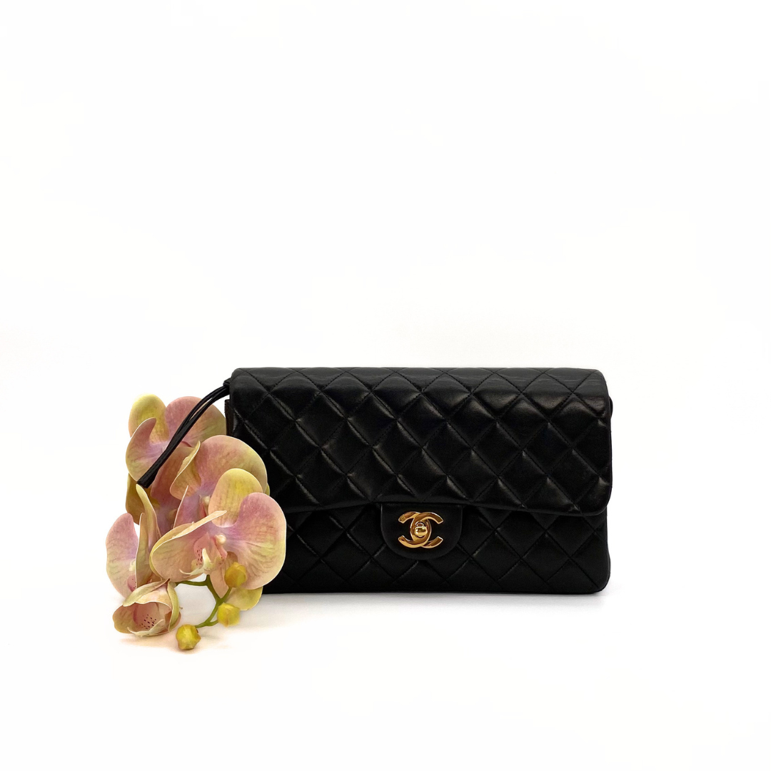 Cashel, 3 Series Matelasse 25 Backpack Black Lambskin with seal and card