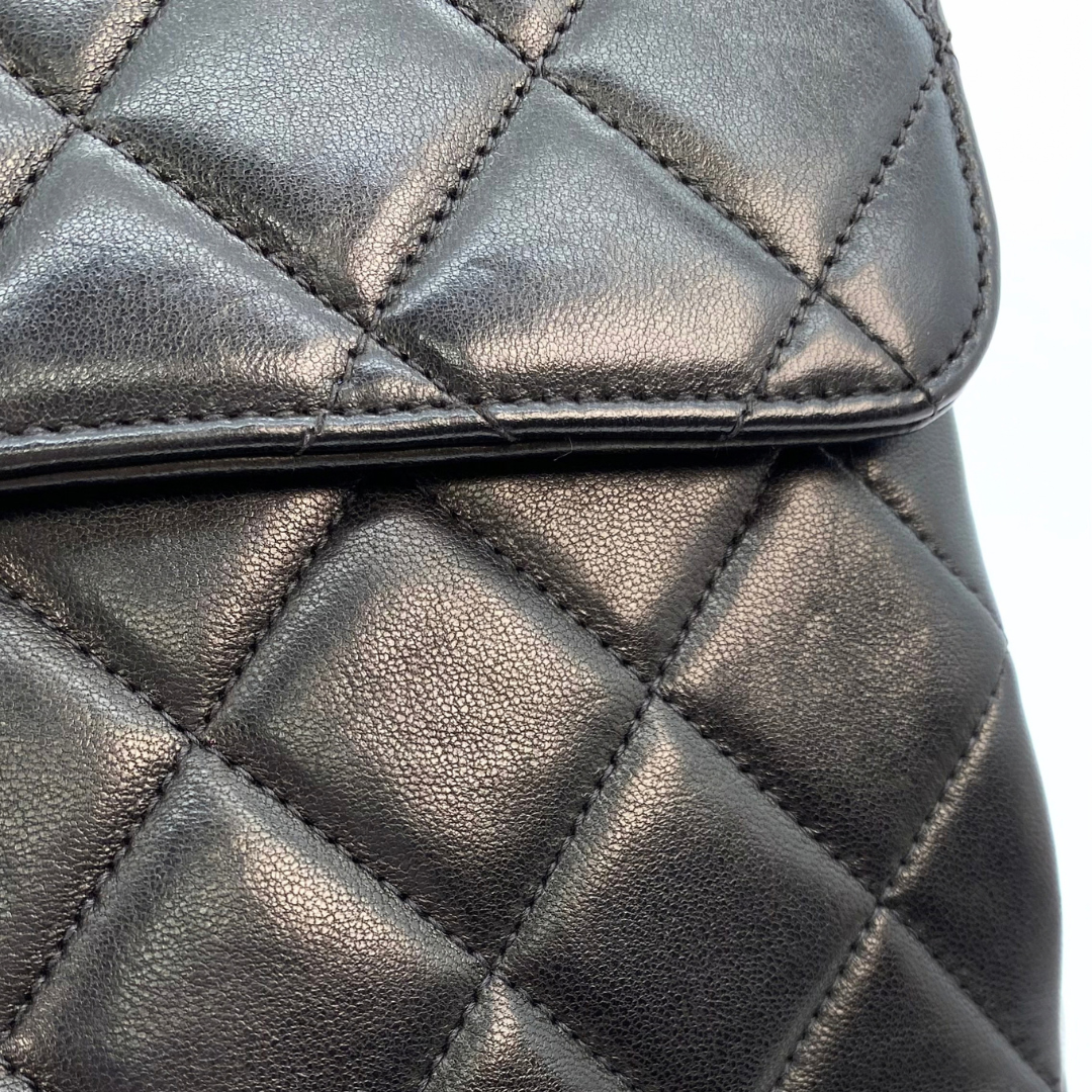 Eito, 4 Series Medium Single Flap Black Lambskin with seal and card