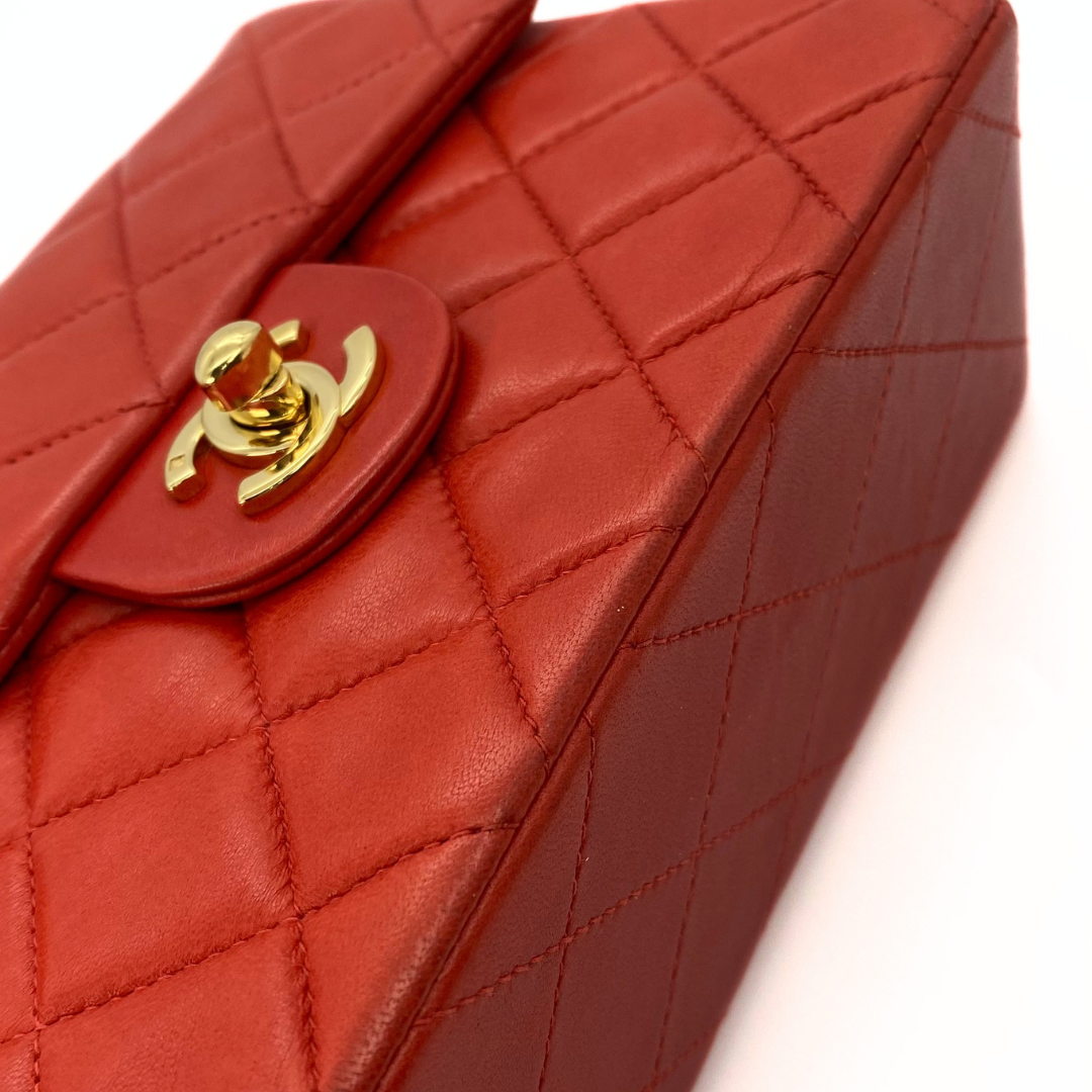Lola, 6 Series Mini Square 17 Red Lambskin with seal only