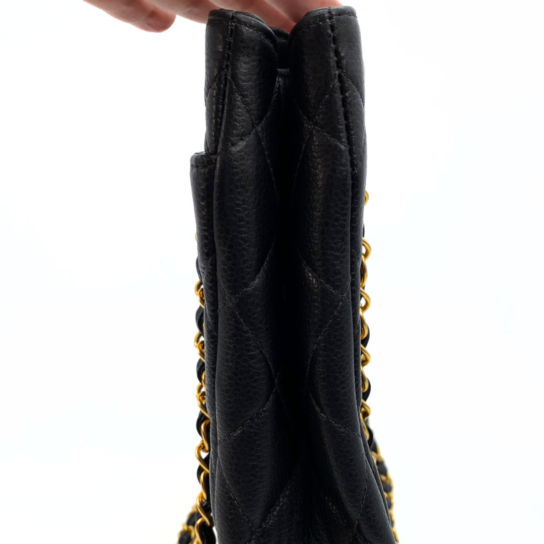 Indira, 4 Series Black Caviar Tote with seal only