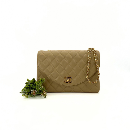 Sayaka, 1 Series Half Moon Beige Lambskin with seal and card