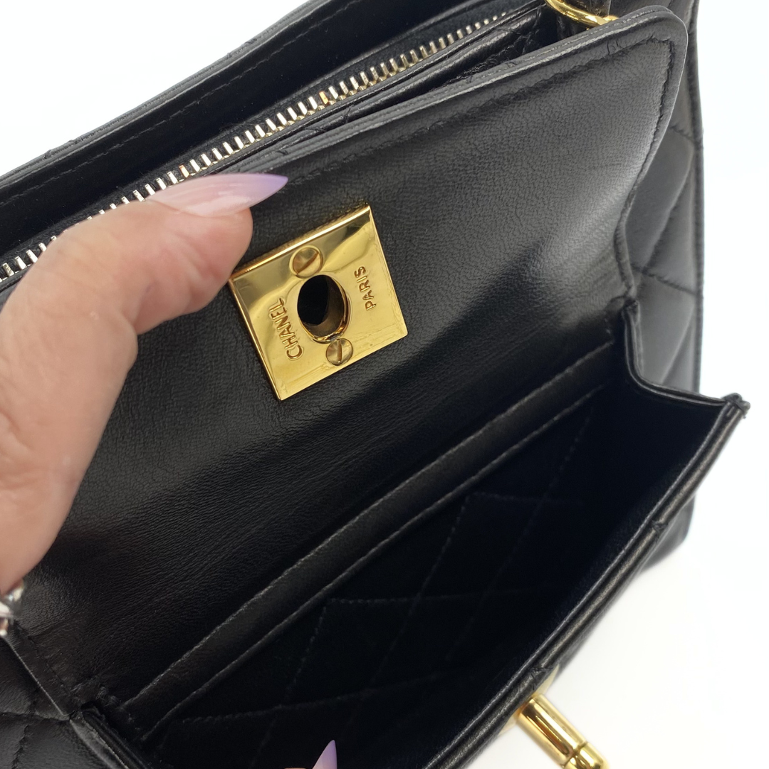 Otto, 4 Series Black Lambskin Envelope Pocket Flap with seal only