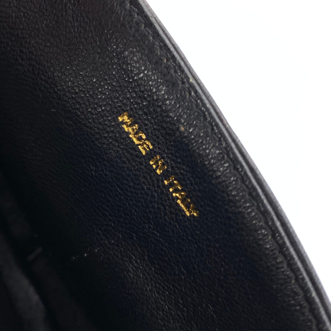 Rodion, 0 Series Black Lambskin Wallet On Chain with seal and card