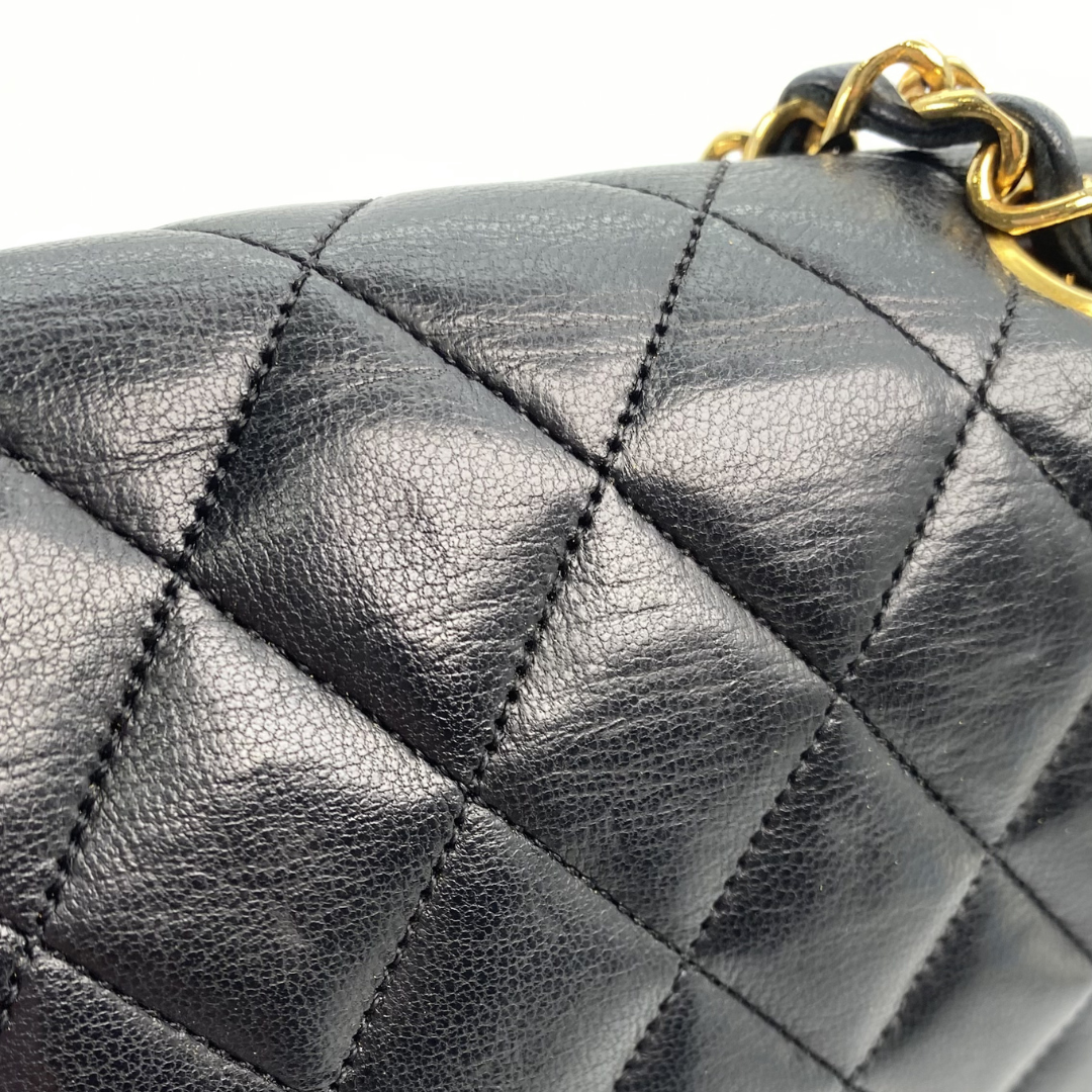Reina, 0 Series Half Moon Black Lambskin with seal only