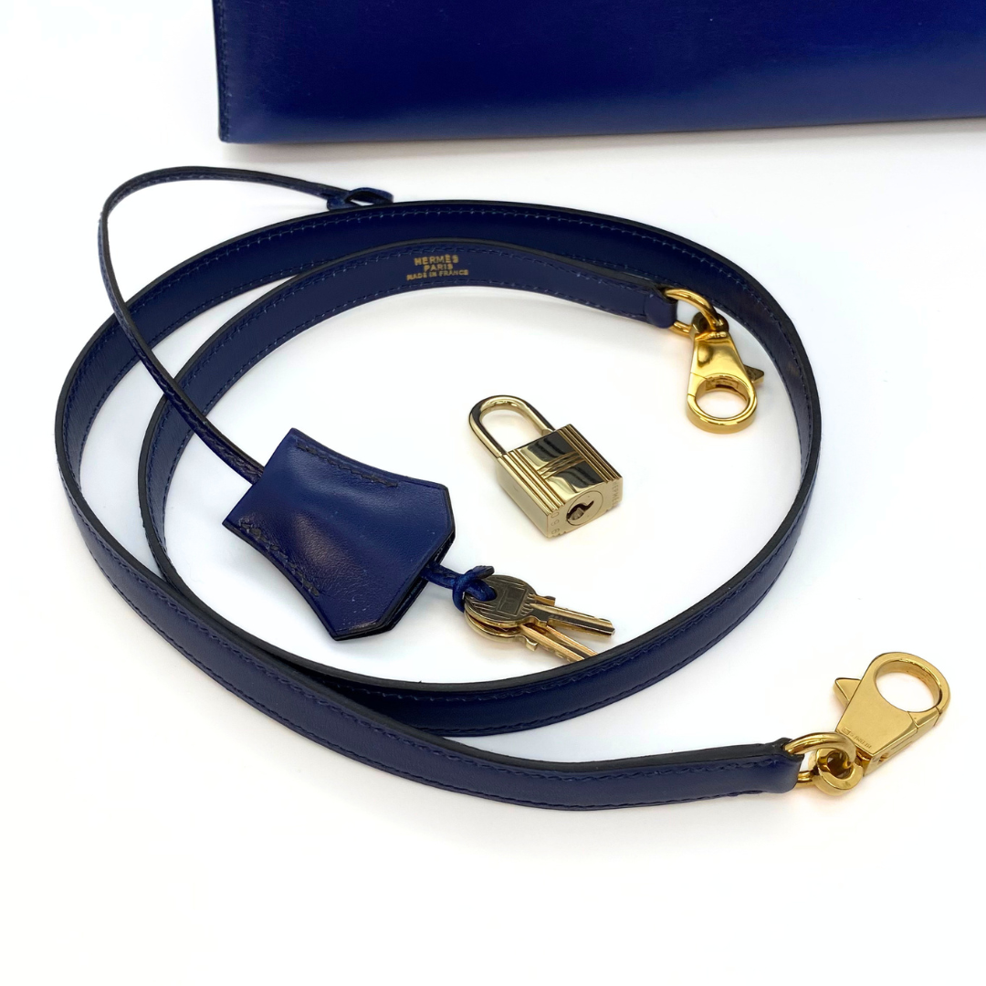 Daneen, 1992 Kelly 28 Blue Boxcalf with stamp 〇V
