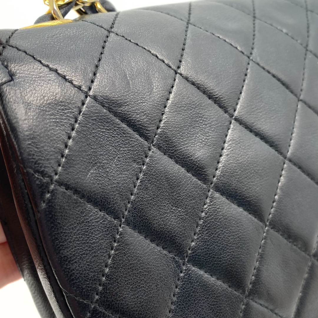 Gideon, 0 Series Semi Circle Black Lambskin with seal and card
