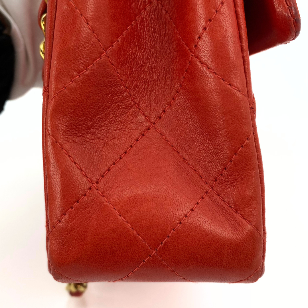 Lola, 6 Series Mini Square 17 Red Lambskin with seal only
