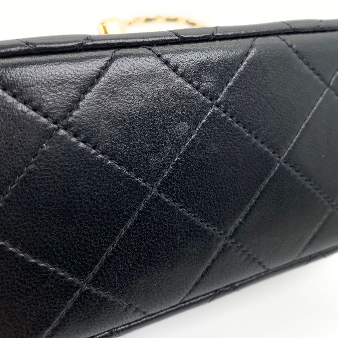Genji, 2 Series Mini Square 17 Black Lambskin with seal and card