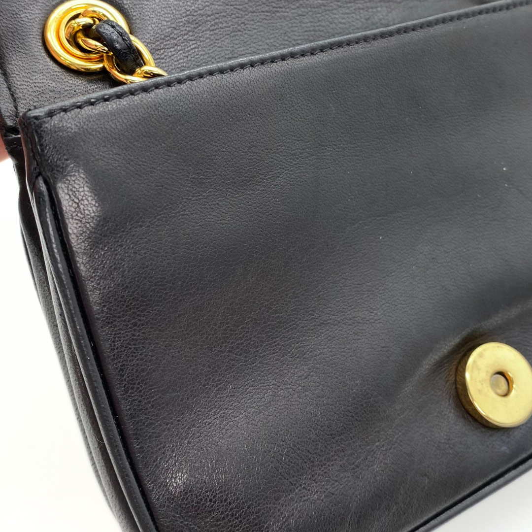 Rodion, 0 Series Black Lambskin Wallet On Chain with seal and card