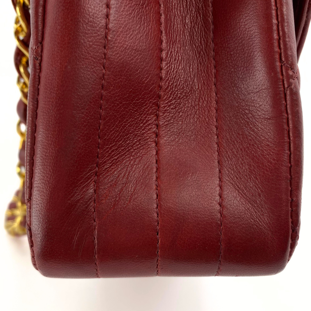 Evren, 1 Series Matelasse Bordeaux Lamb Gold Hardware with seal and card