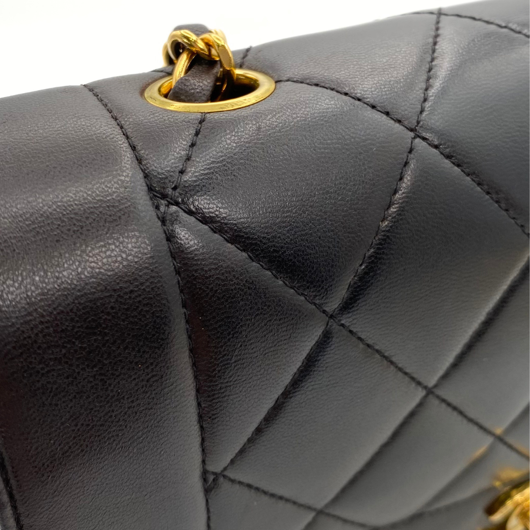 Solon, 3 Series Small Diana  Black Lambskin with seal only