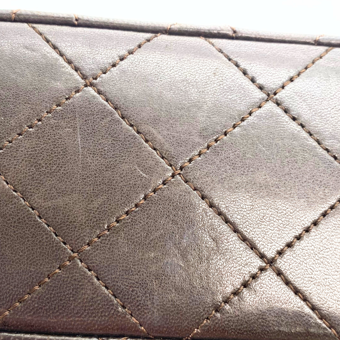Leandro, 1 Series Small Classic Flap Brown Lambskin with seal only