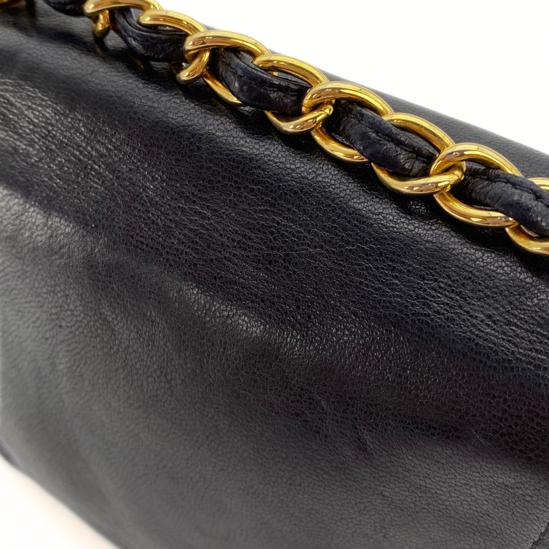 Rodion, 0 Series Black Lambskin Wallet On Chain with seal and card