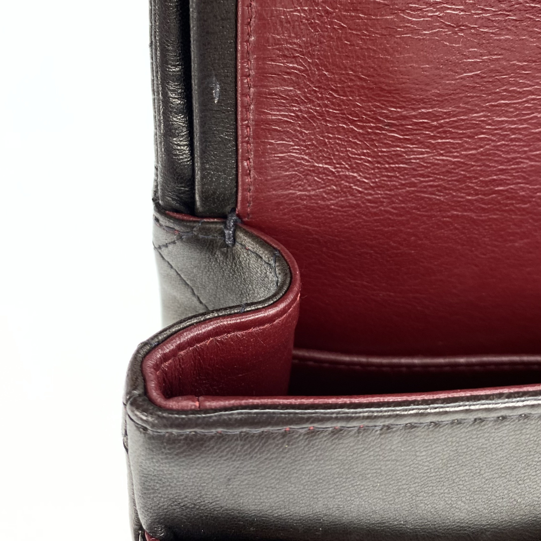 Thiago, 5 Series Medium Black Lambskin Silver Hardware with seal and card