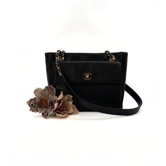 Natsuki, 4 Series Tote Black Caviar with seal and card