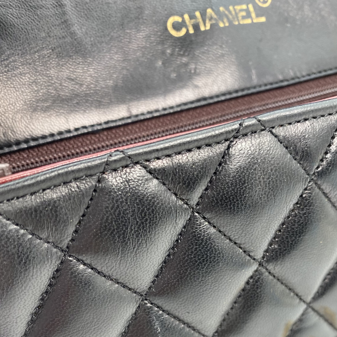 Reina, 0 Series Half Moon Black Lambskin with seal only