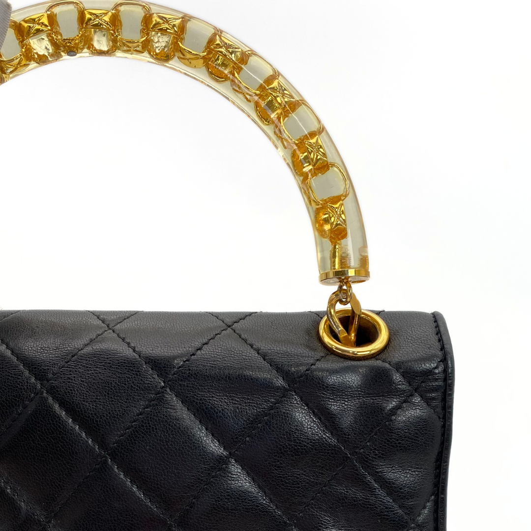 Ritsu, 1 Series Matelasse Black Lambskin with seal and card