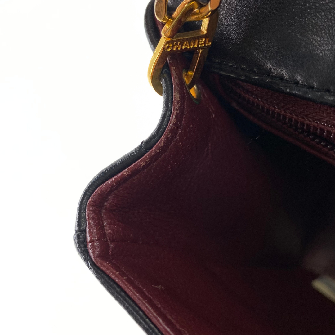 Genji, 2 Series Mini Square 17 Black Lambskin with seal and card