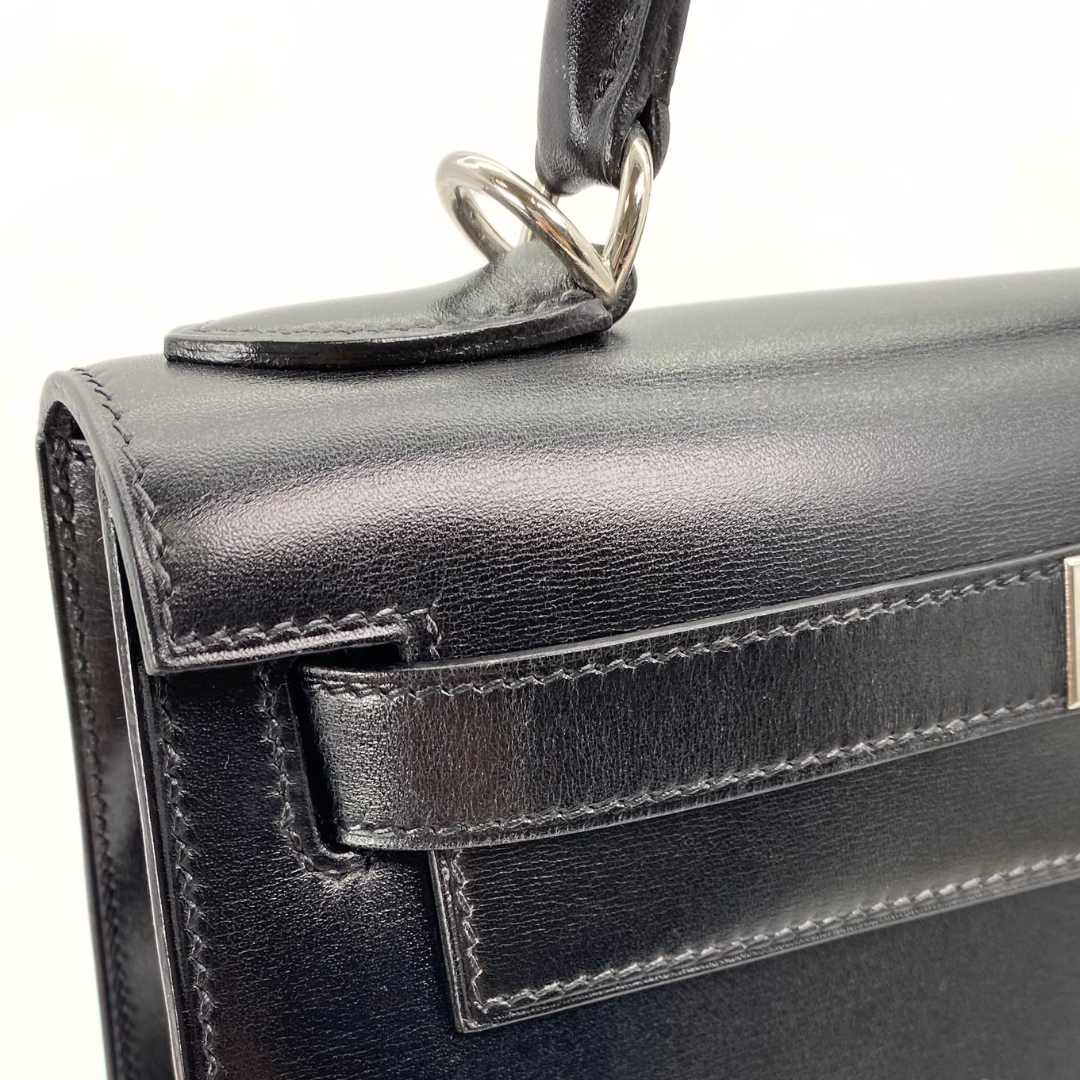Lumen, 2002 Kelly 28 Sellier Black Boxcalf with stamp □F
