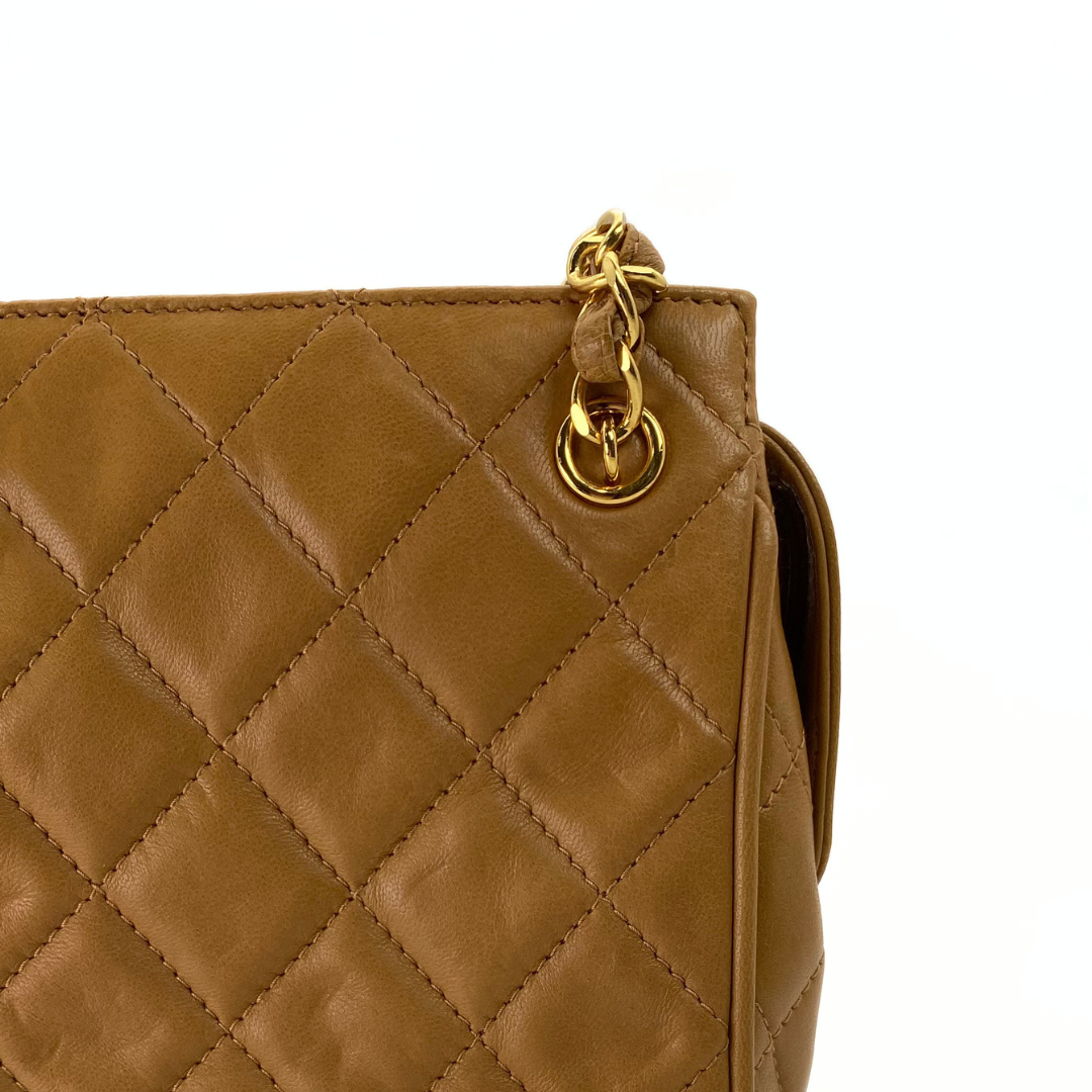 Kotone, 3 Series Matelasse Brown Lambskin with seal and card