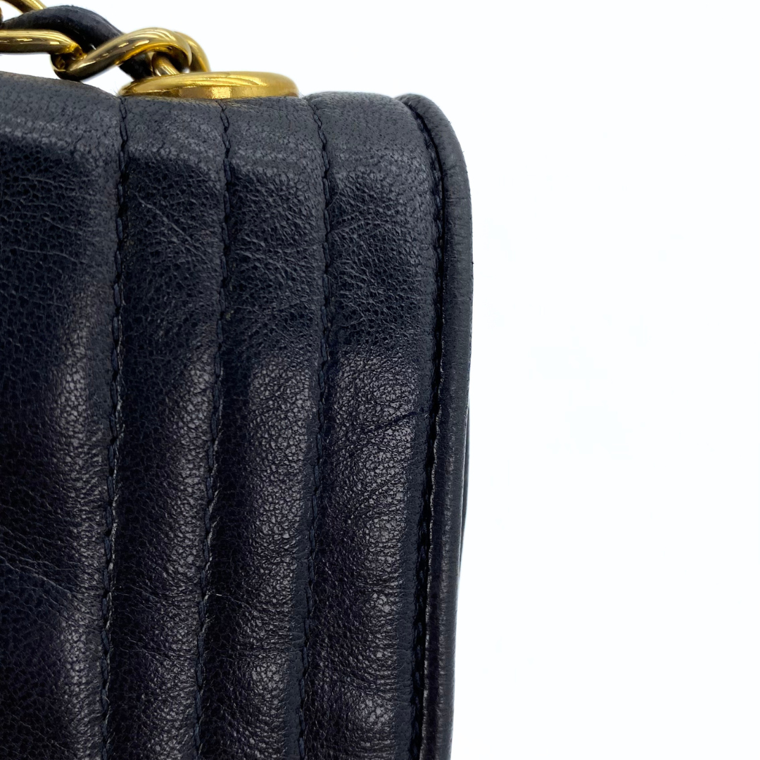 Rodion, 0 Series Black Lambskin Wallet On Chain with seal and card