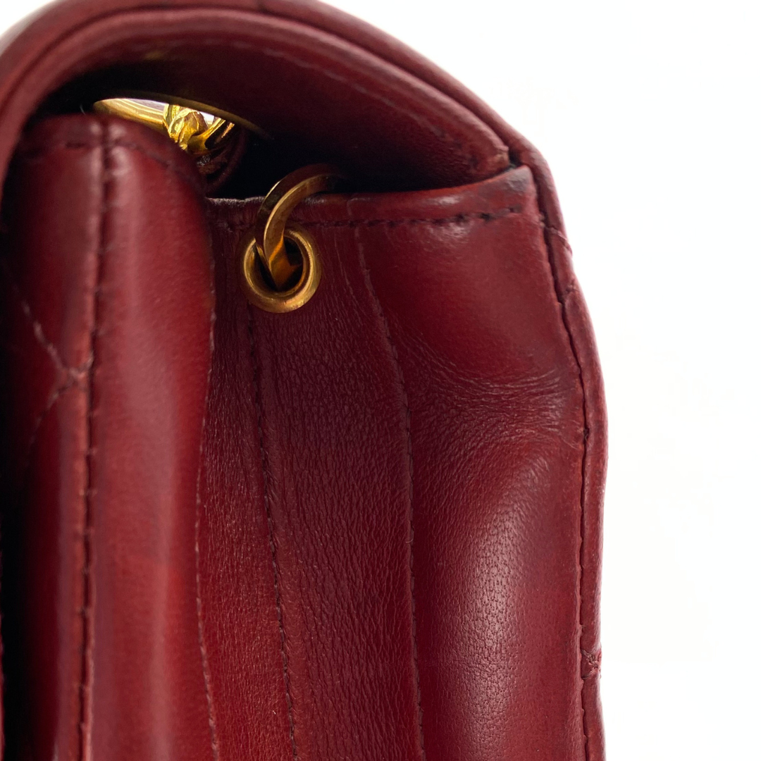 Evren, 1 Series Matelasse Bordeaux Lamb Gold Hardware with seal and card