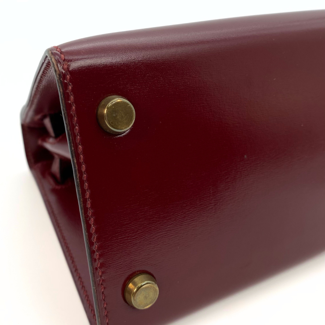 Kumala, 1989 Mini Kelly 20 Boxcalf Rouge Ash with stamp 〇S