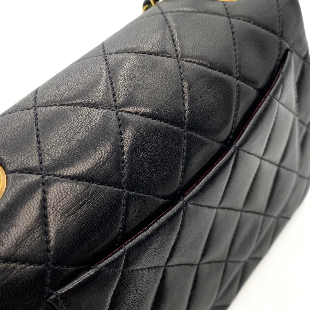 Leander, 3 Series Mini Square 17cm Black Lambskin with seal and card