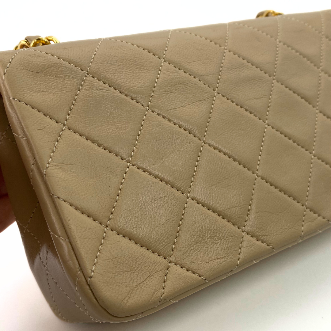 Misaki, 1 Series Mini Full Flap Beige Lambskin with seal and card