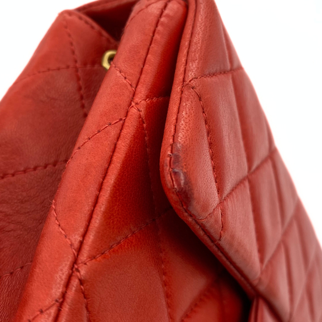 Lola, 6 Series Mini Square 17 Red Lambskin with seal only